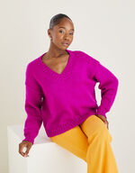 V Neck Sweater In Hayfield Bonus DK